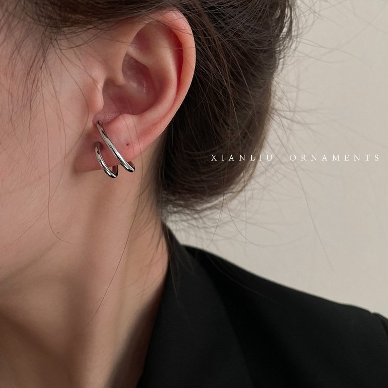 Minimalist and cool style gold-plated and silver plated earrings wholesale geometric arc design earrings for women