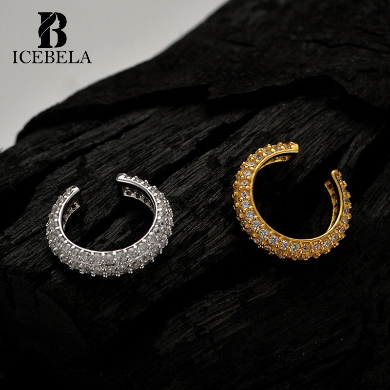 Wholesale Fashion Earrings Fine Jewelry Women 925 Sterling Silver Trendy Ear Cuff Clip Pave Zircon Luxury Earrings For Girls