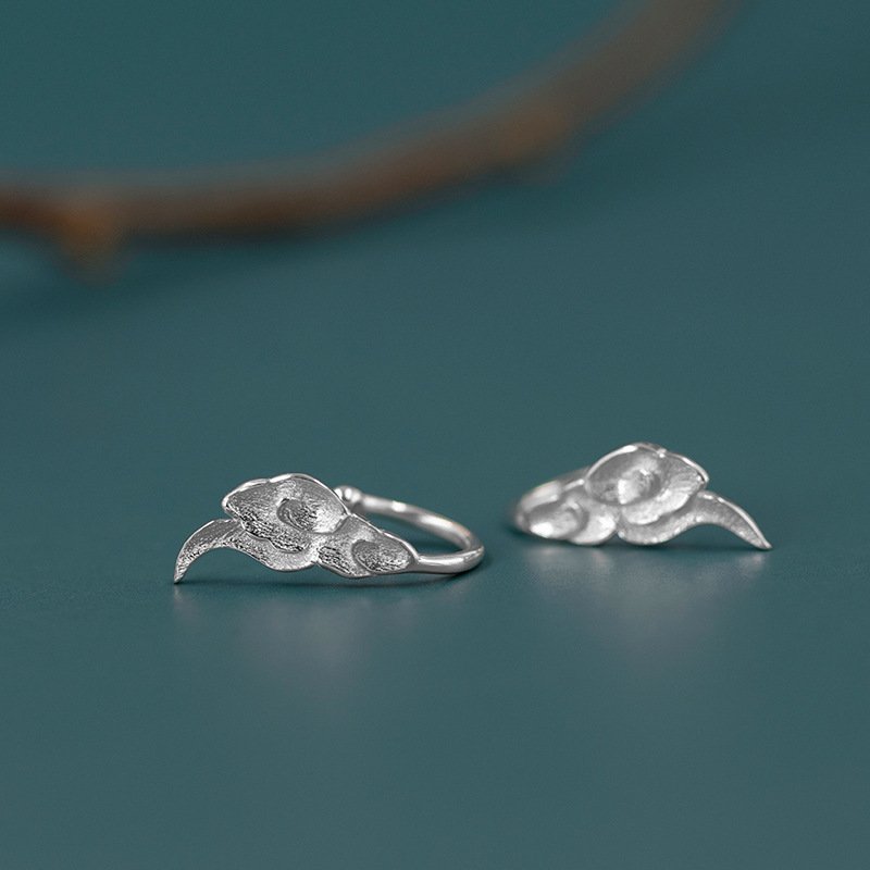 Handmade 925 Sterling Silver Dainty Cloud Ear Clip Cuff Earrings