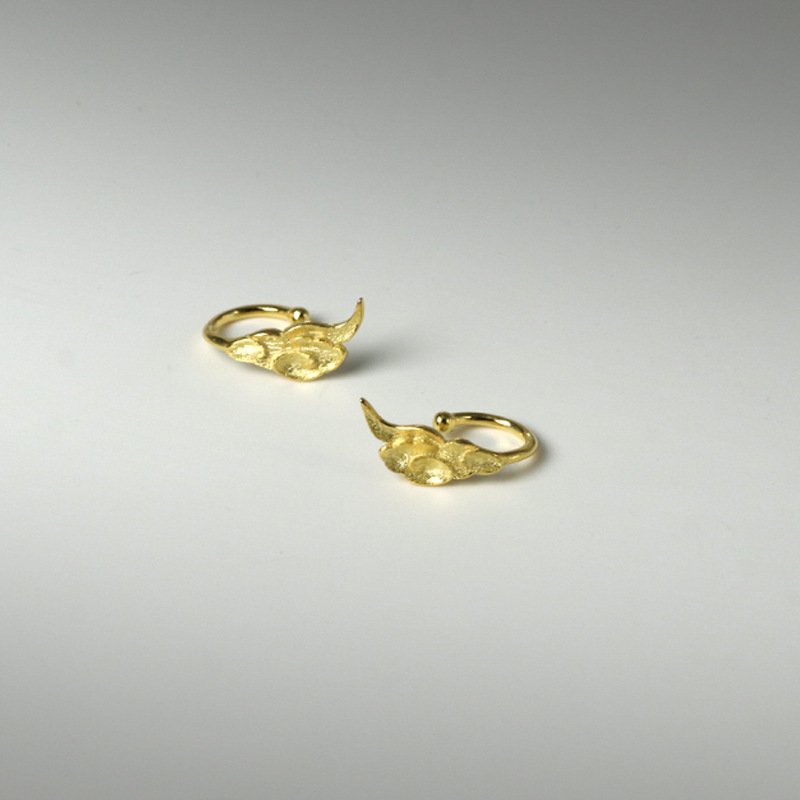 Handmade 925 Sterling Silver Dainty Cloud Ear Clip Cuff Earrings