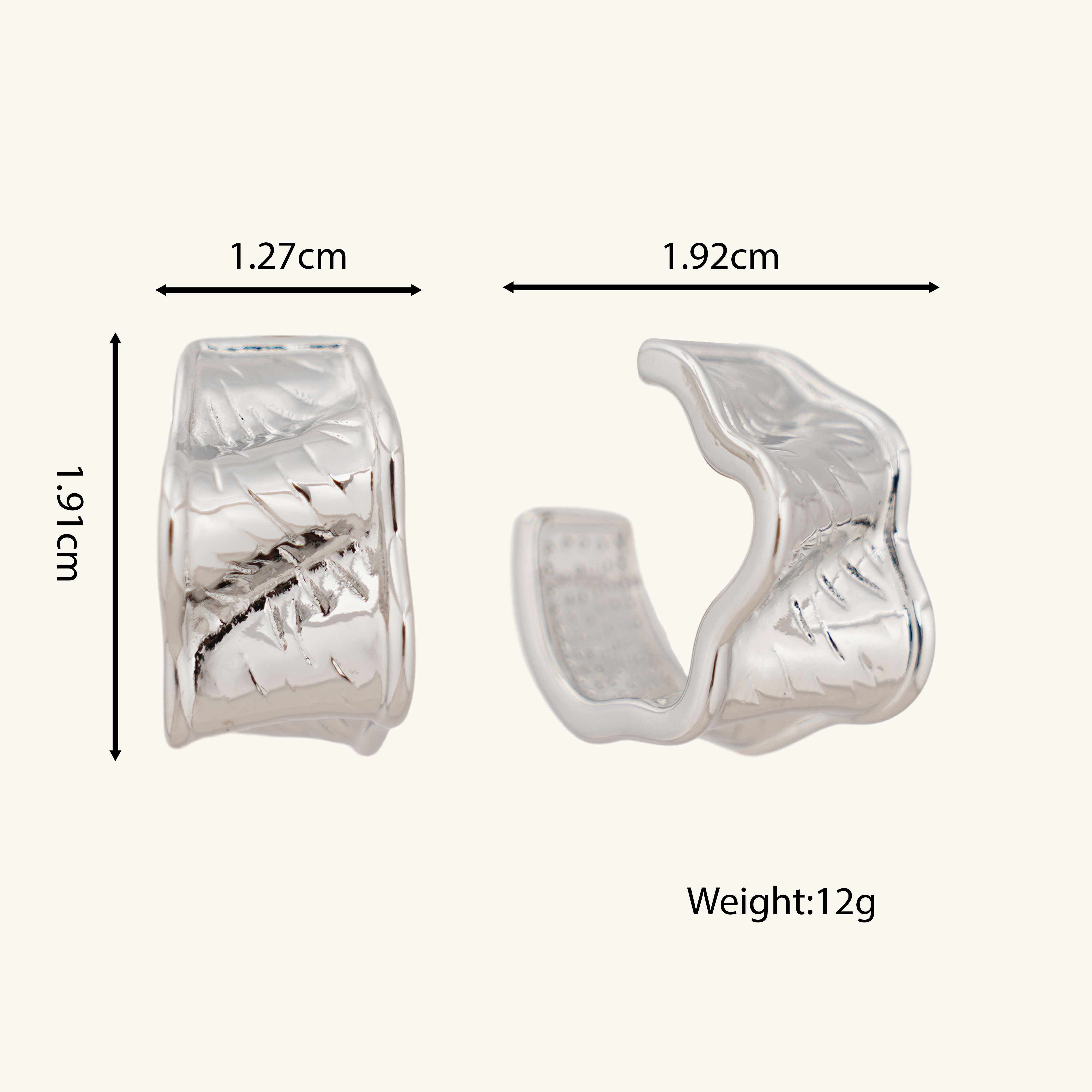 Brass Studs Design Temperament Irregularly Textured Stud Earrings for Women Valentine's Day and Mother's Day Gift