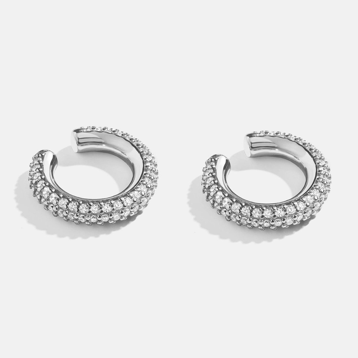 Women Fine Jewelry 925 Silver Pave Zircon Ear Cuff Earrings With 14k 18k Gold Plated