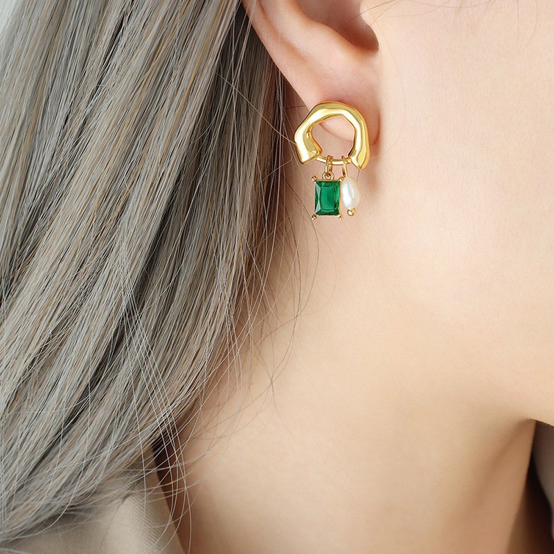 New Design Pear Cuff Earrings For Women Gold Plated Stainless Steel boucles d'oreilles