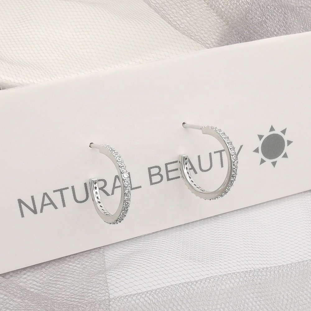 Sterling Earrings Cuff Channel CC Earrings Earrings Online Shopping 925 Silver CZ Silver Gold Plated,rhodium Plated Trendy 2 Pcs