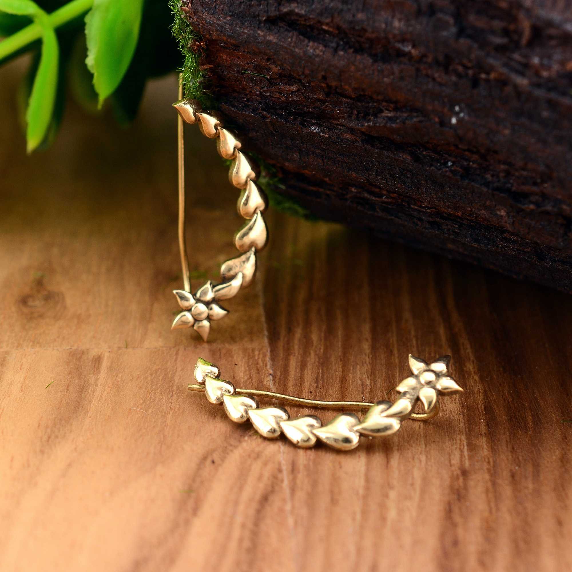Wholesale Trendy Gold-Plated Ear Climber Earrings Popular 925 Sterling Silver Copper Alloy Jewelry for Women Gifts Engagements
