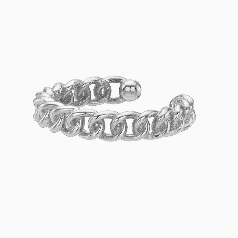Trendy Jewelry 14k Gold 925 Sterling Silver Mini Cuban Link Chain Ear Cuff Earrings