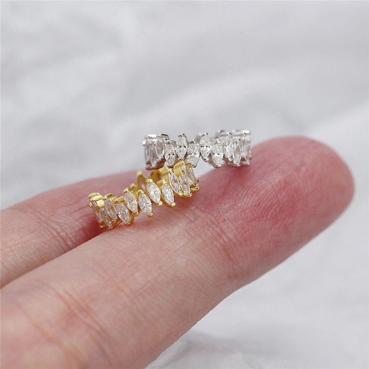 SP Luxury Fine Earring Jewelry Non Pierced Earrings Cuff S925 Sterling Silver Zircon Cuff Earrings