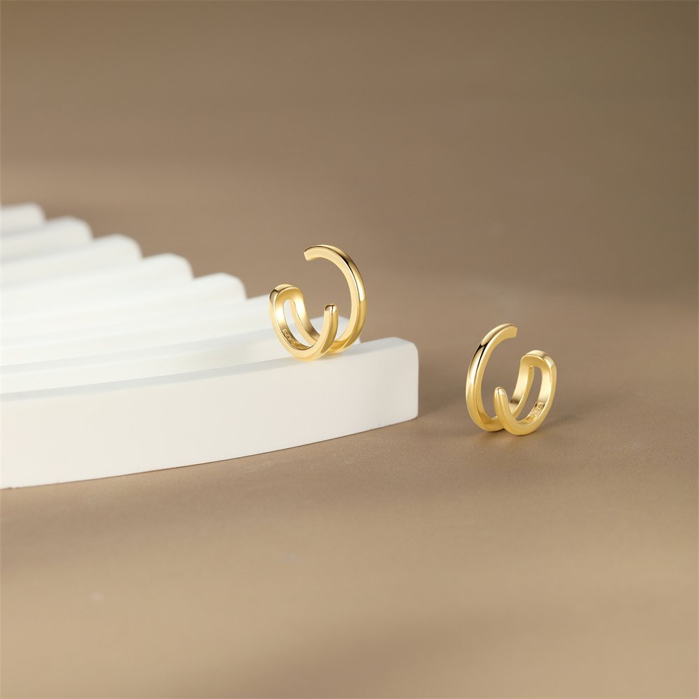 Fashion Non Pierced 18K Gold Plated Thickness Ear Cuff s925 Silver Earrings For Women