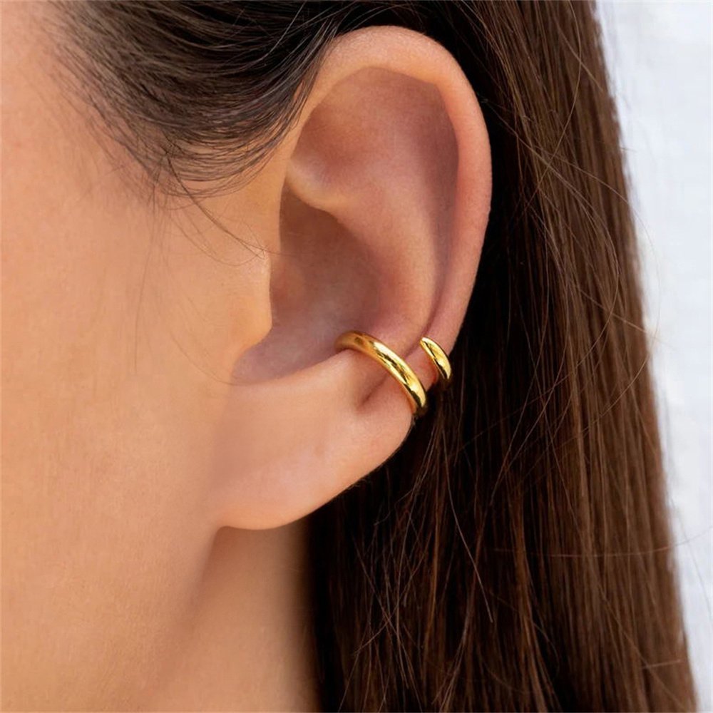 Fashion Non Pierced 18K Gold Plated Thickness Ear Cuff s925 Silver Earrings For Women