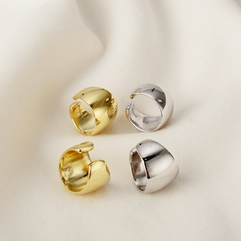 RINNTIN CL07 trendy earring jewelry Christmas single hook huggies cartilage 18k 14k gold plated ear cuffs earrings set for women