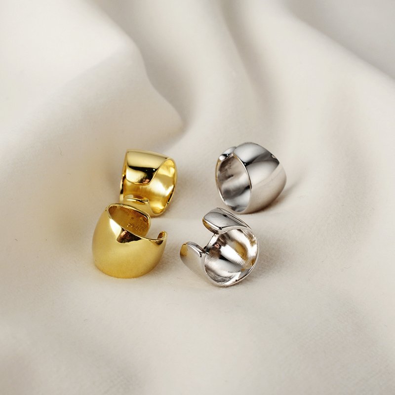 RINNTIN CL07 trendy earring jewelry Christmas single hook huggies cartilage 18k 14k gold plated ear cuffs earrings set for women