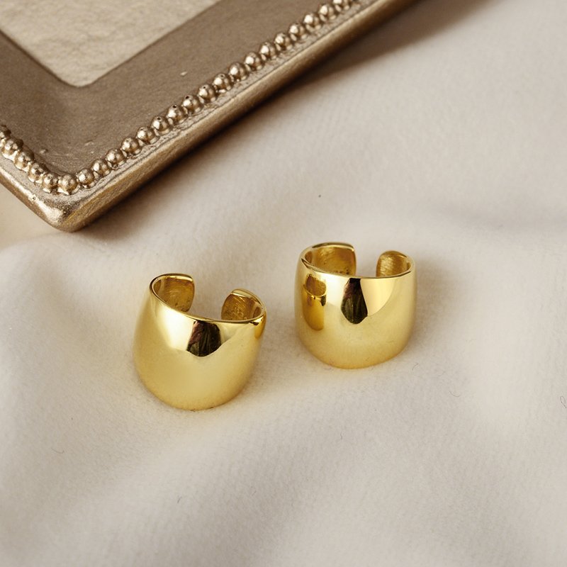 RINNTIN CL07 trendy earring jewelry Christmas single hook huggies cartilage 18k 14k gold plated ear cuffs earrings set for women
