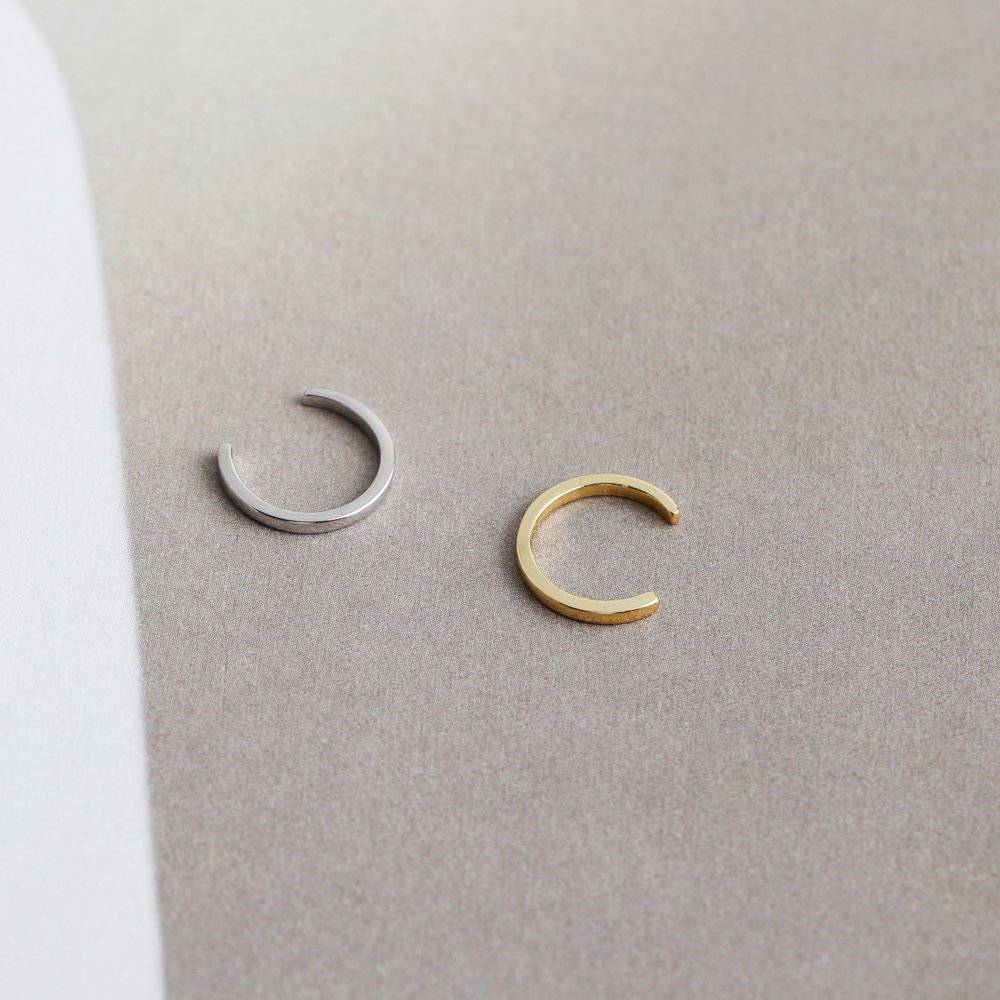 fashion 925 sterling silver simple plain gold plated ear cuff earrings women silver jewelry