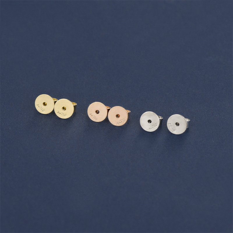 Au750 Fine Jewelry DIY Accessories 18K Gold Earring Plug Clasps Backs Setting Technology Stud Earrings Engagement Anniversary