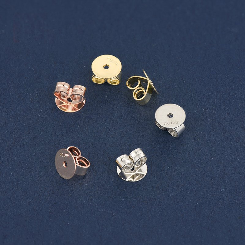 Au750 Fine Jewelry DIY Accessories 18K Gold Earring Plug Clasps Backs Setting Technology Stud Earrings Engagement Anniversary
