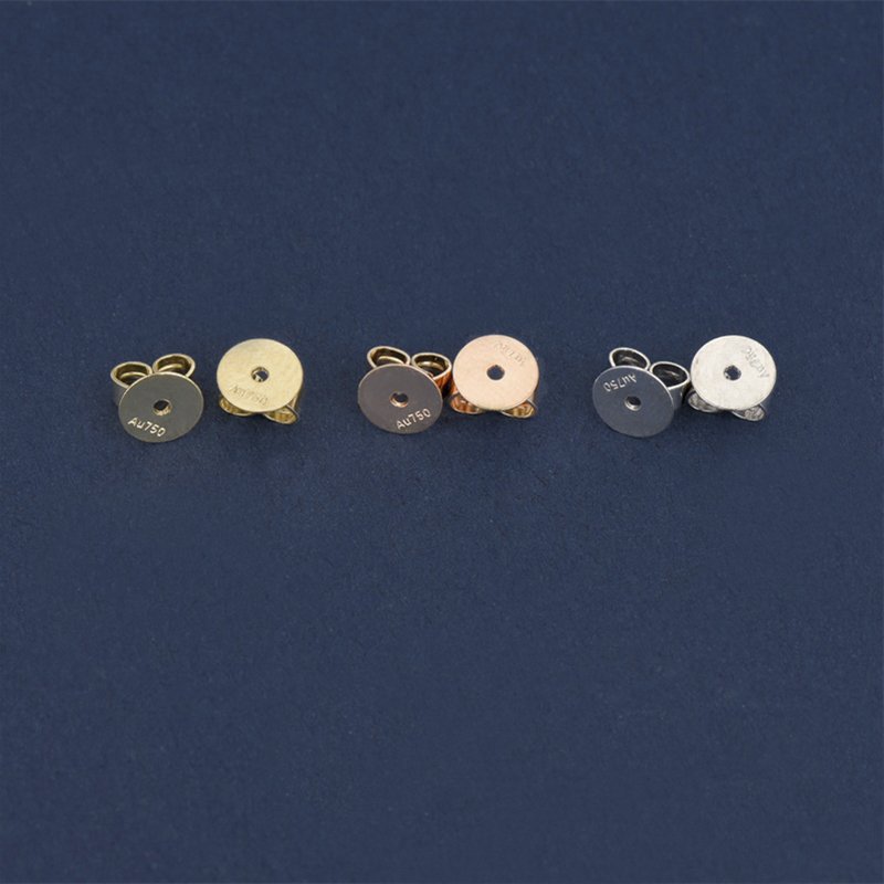 Au750 Fine Jewelry DIY Accessories 18K Gold Earring Plug Clasps Backs Setting Technology Stud Earrings Engagement Anniversary