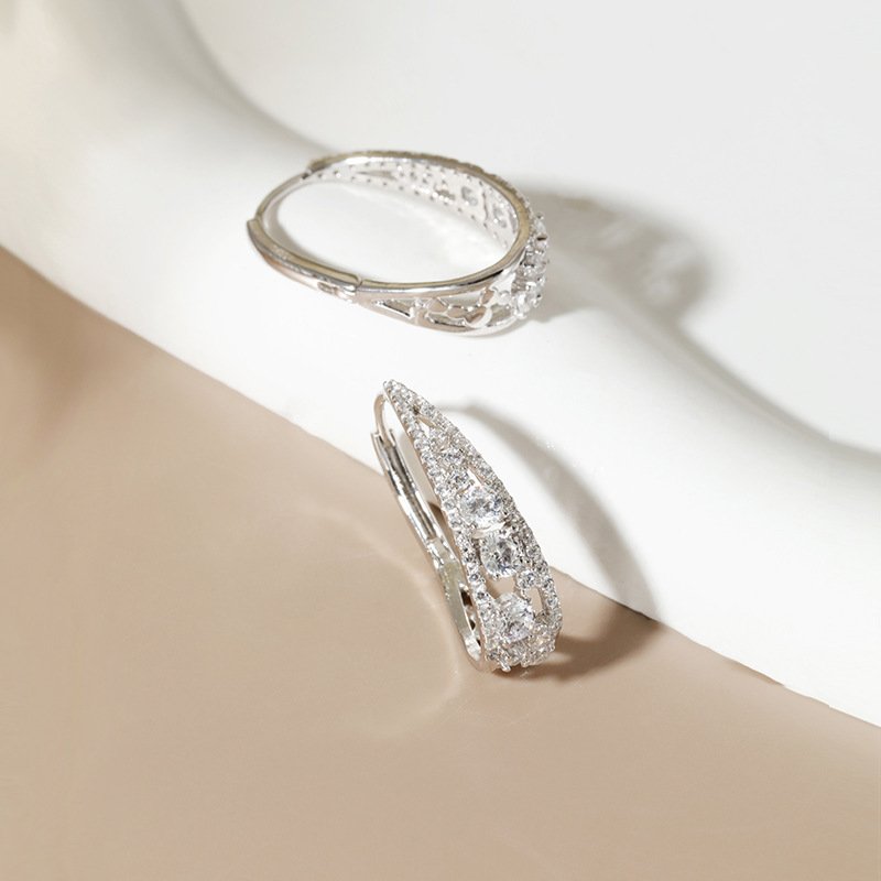925 sterling silver zircon Sparkle earrings