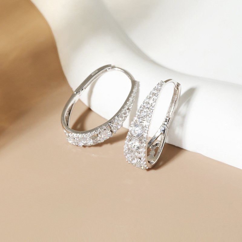 925 sterling silver zircon Sparkle earrings