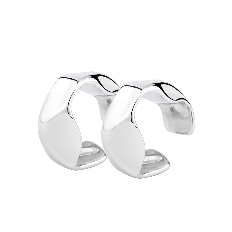 Hip Hop Cool Youth Irregular Ear Cuff Stainless Steel Simple Geometric Clip Earrings