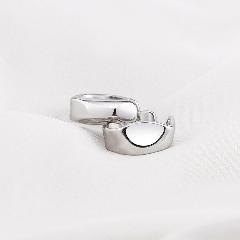 Hip Hop Cool Youth Irregular Ear Cuff Stainless Steel Simple Geometric Clip Earrings