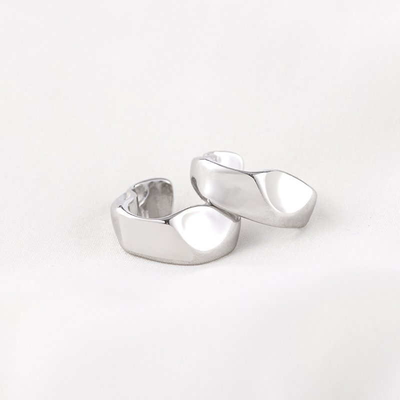 Hip Hop Cool Youth Irregular Ear Cuff Stainless Steel Simple Geometric Clip Earrings