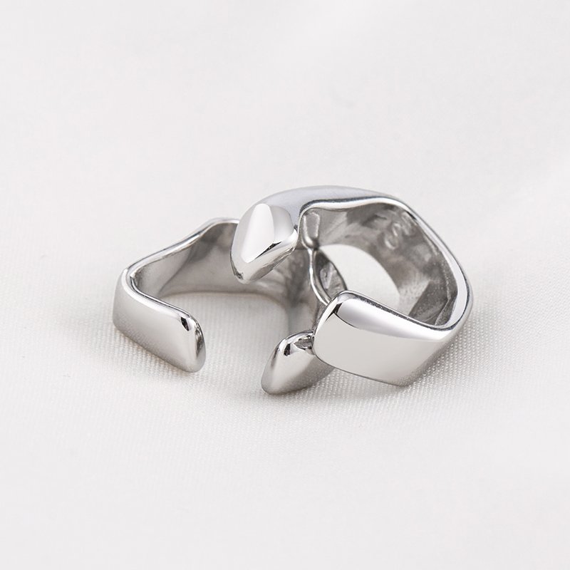 Hip Hop Cool Youth Irregular Ear Cuff Stainless Steel Simple Geometric Clip Earrings