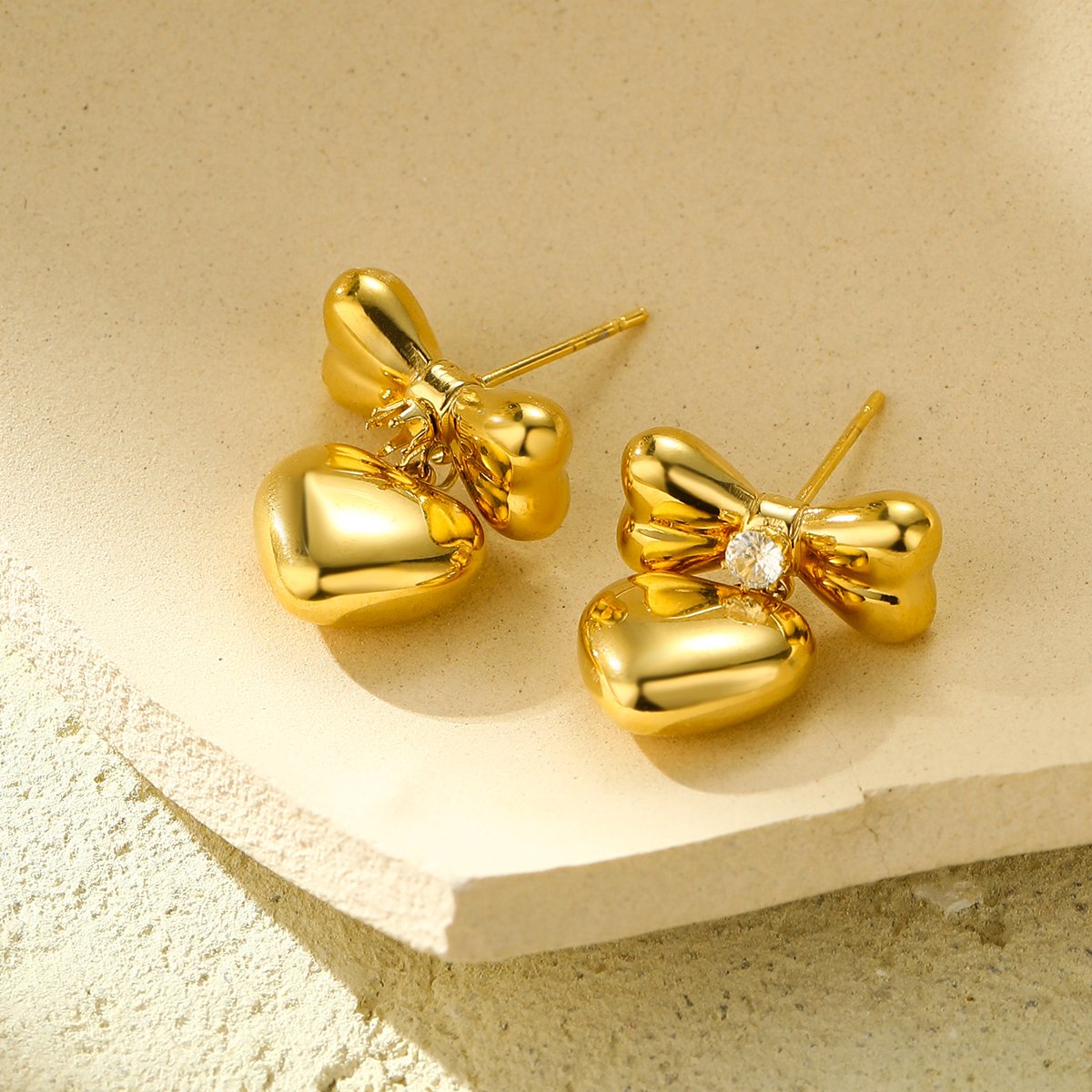Fashion Bow Knot Drop Earring Collection Women Stainless Steel Heart Pearl Charm Hypoallergenic Earrings Y2K Trendy