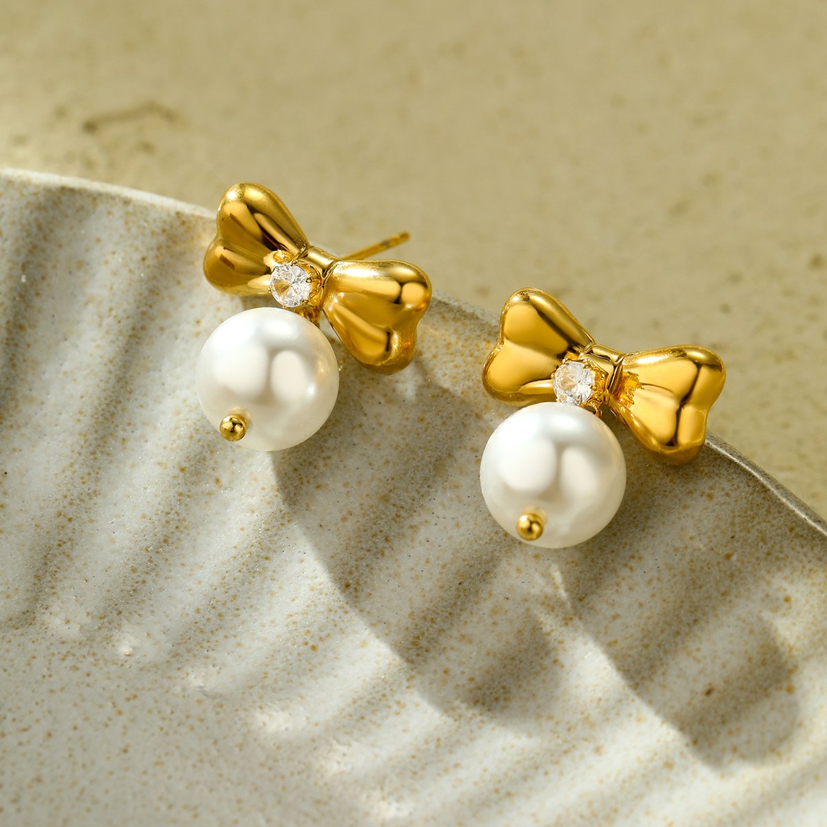 Fashion Bow Knot Drop Earring Collection Women Stainless Steel Heart Pearl Charm Hypoallergenic Earrings Y2K Trendy