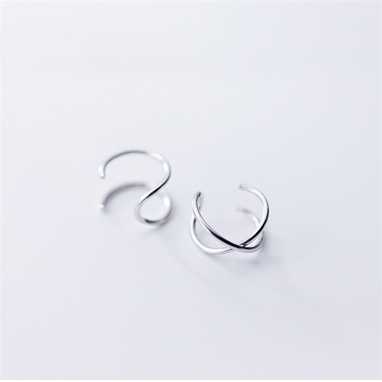 SP S925 Cuff Earrings Ear Cuff Earrings Style 925 Sterling Silver Simple Fashion for Women and Men Stud Earrings Super Jewelry