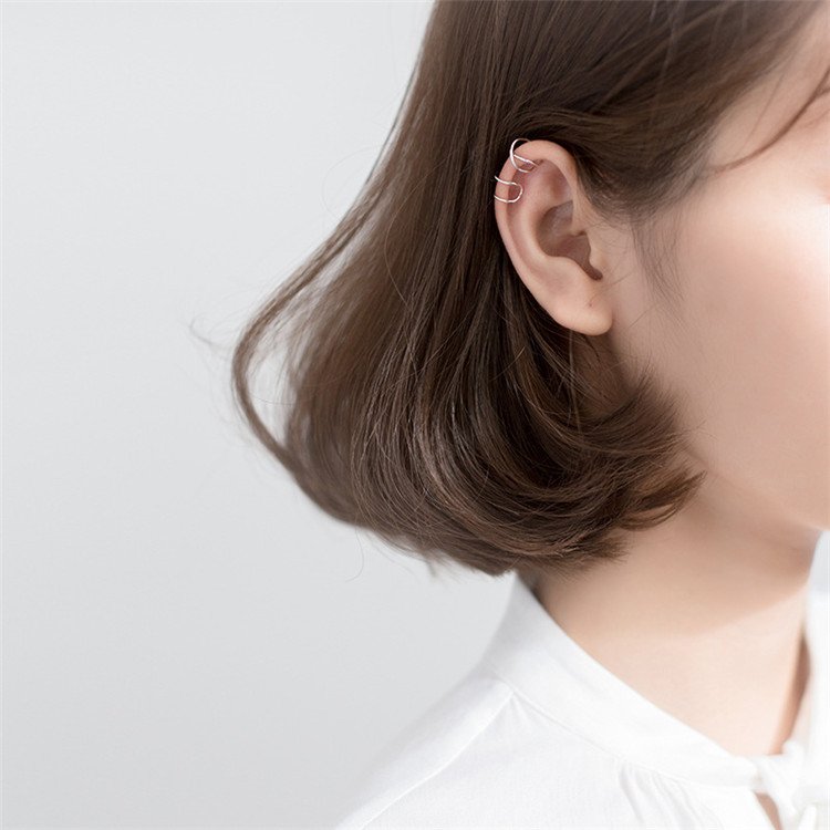 SP S925 Cuff Earrings Ear Cuff Earrings Style 925 Sterling Silver Simple Fashion for Women and Men Stud Earrings Super Jewelry