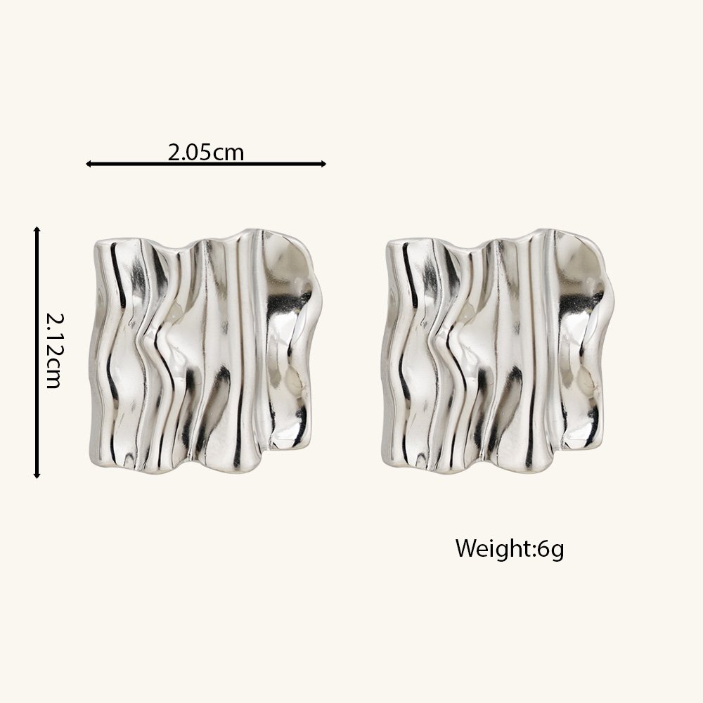 Hypoallergenic Stainless Steel Handmade Earrings Women Luxury Silver Jewelry Stud Earrings