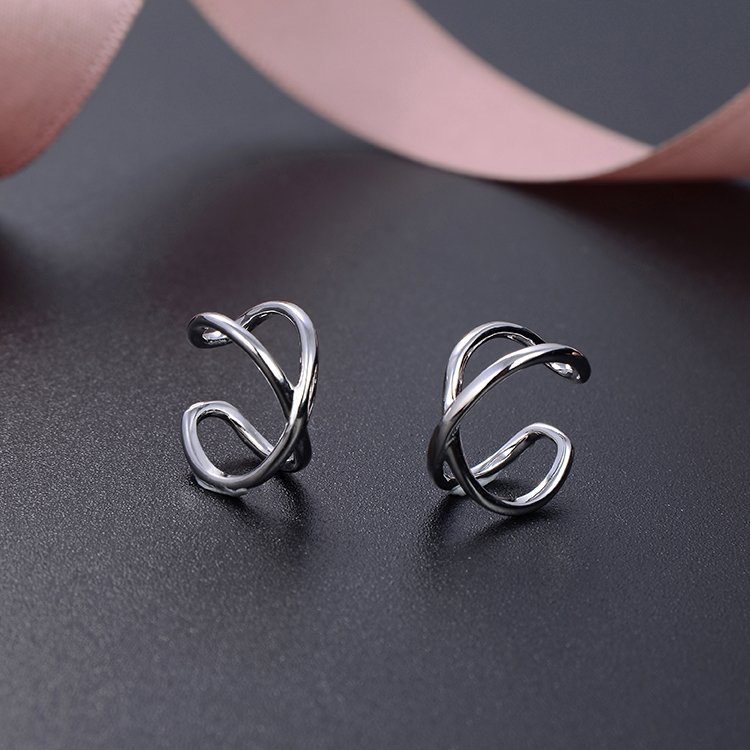 Simple Design Earrings Cuffs Jewelry 925 Sterling Silver Customized Plated Ear Cuff Earring Women