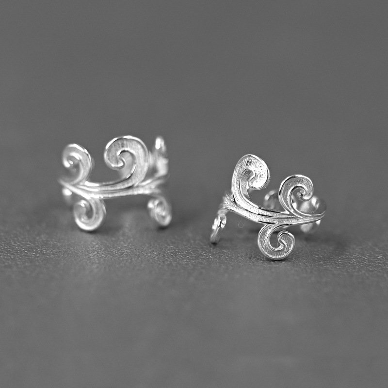 925 Sterling Silver Ear Cuff Vine Design Non-Piercing Earrings Fine Jewelry for Women