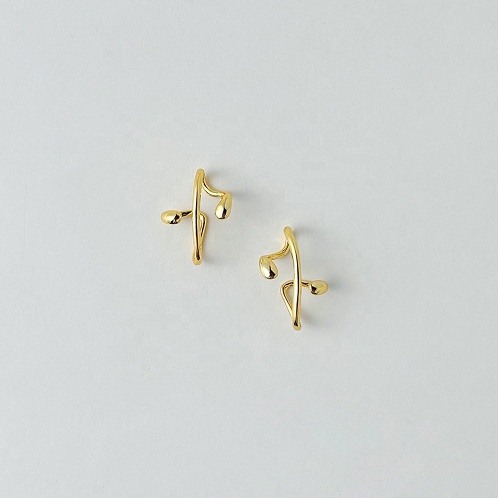 Original Design 18K Gold Plated Brass Jewelry New In Geometric Water Drop Ear Clip For Women Gift Earrings E221476