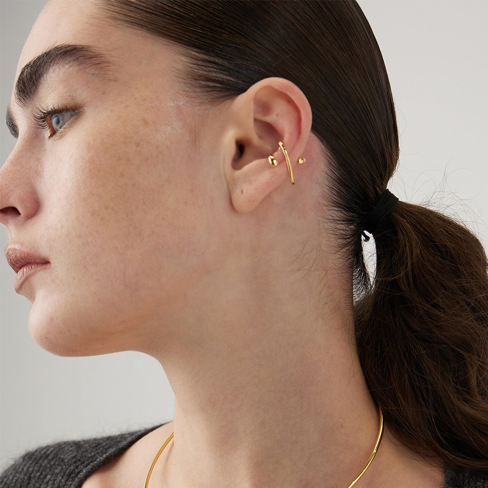 Original Design 18K Gold Plated Brass Jewelry New In Geometric Water Drop Ear Clip For Women Gift Earrings E221476