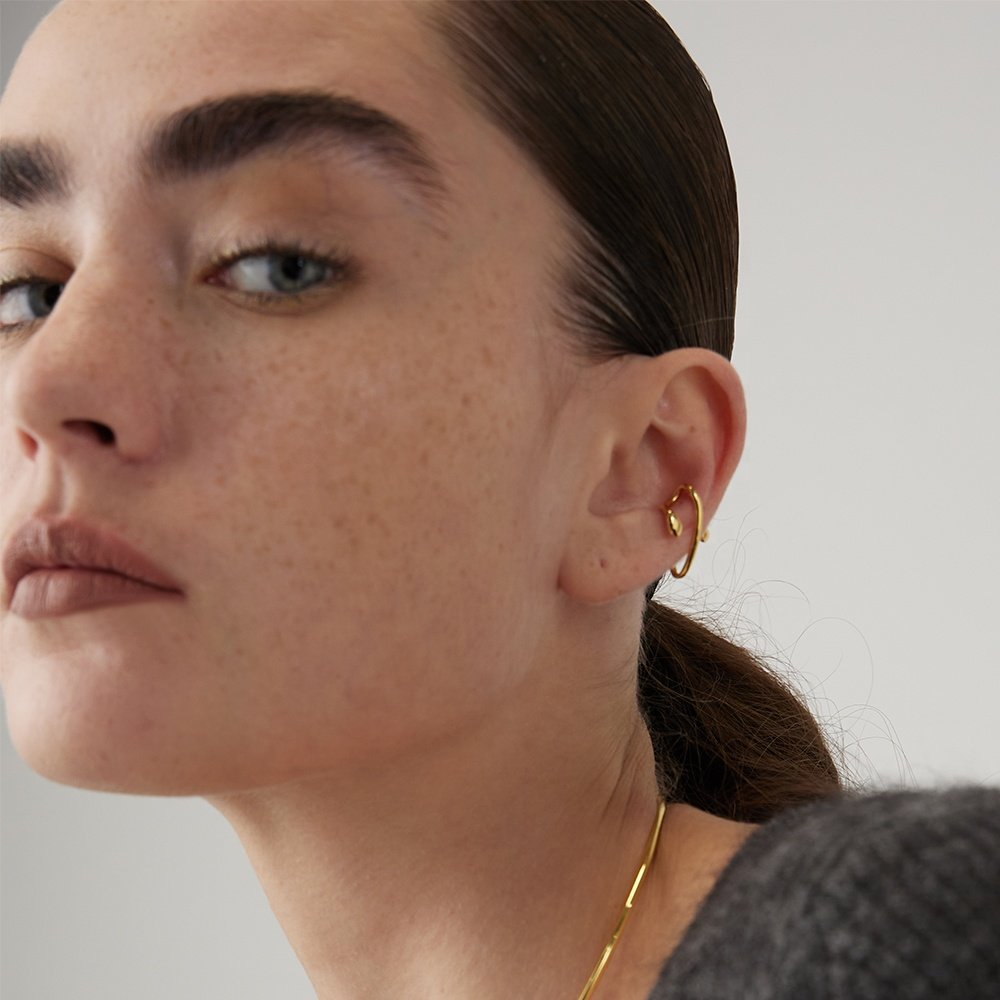 Original Design 18K Gold Plated Brass Jewelry New In Geometric Water Drop Ear Clip For Women Gift Earrings E221476