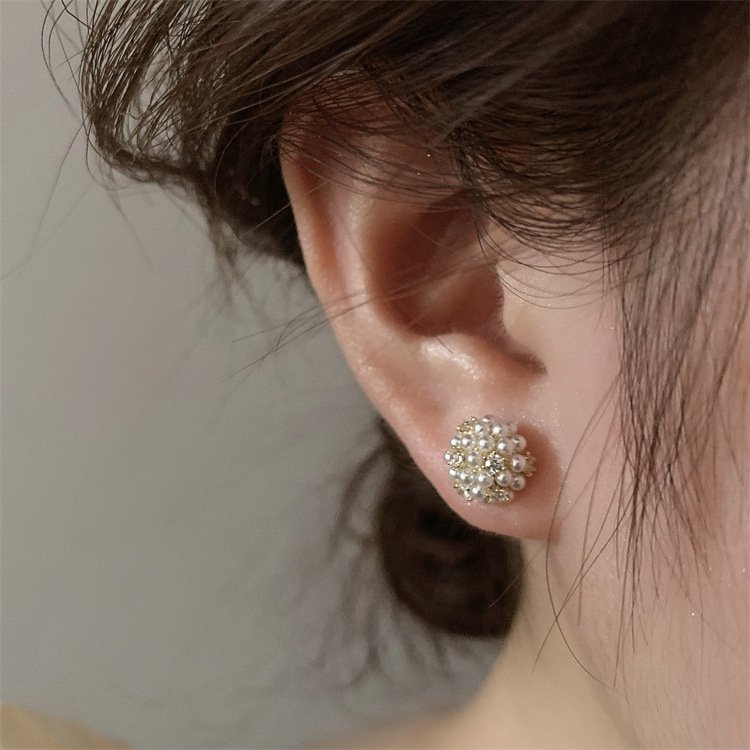 DAIHE 2024 Wholesale Price Korea Style Earrings Women Luxury Fashion Jewelry Pearl Zircon Earrings