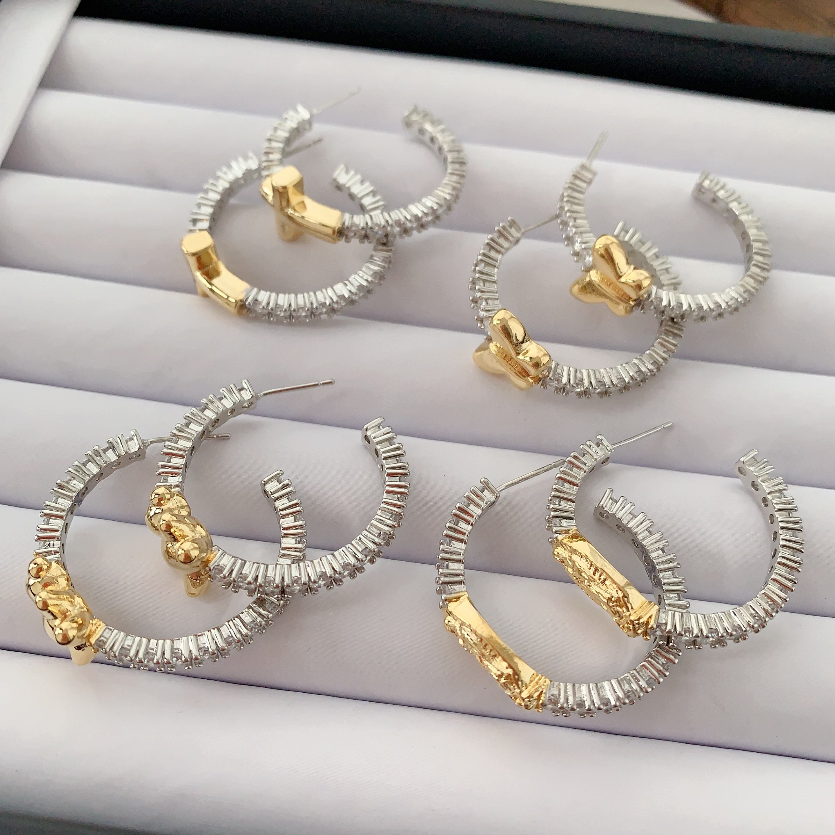 BD-B5521 Wonderful luxury women earring high quality cuff earring studs nice party jewelry fancy silver hoop earring fashion