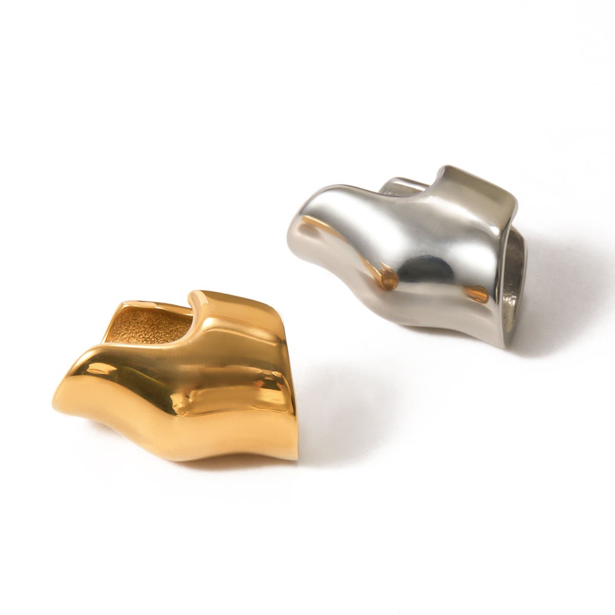 18k Gold Plated Stainless Steel Statement Ear Accessories Minimalist Irregular Geometric Ear Cuffs for Women