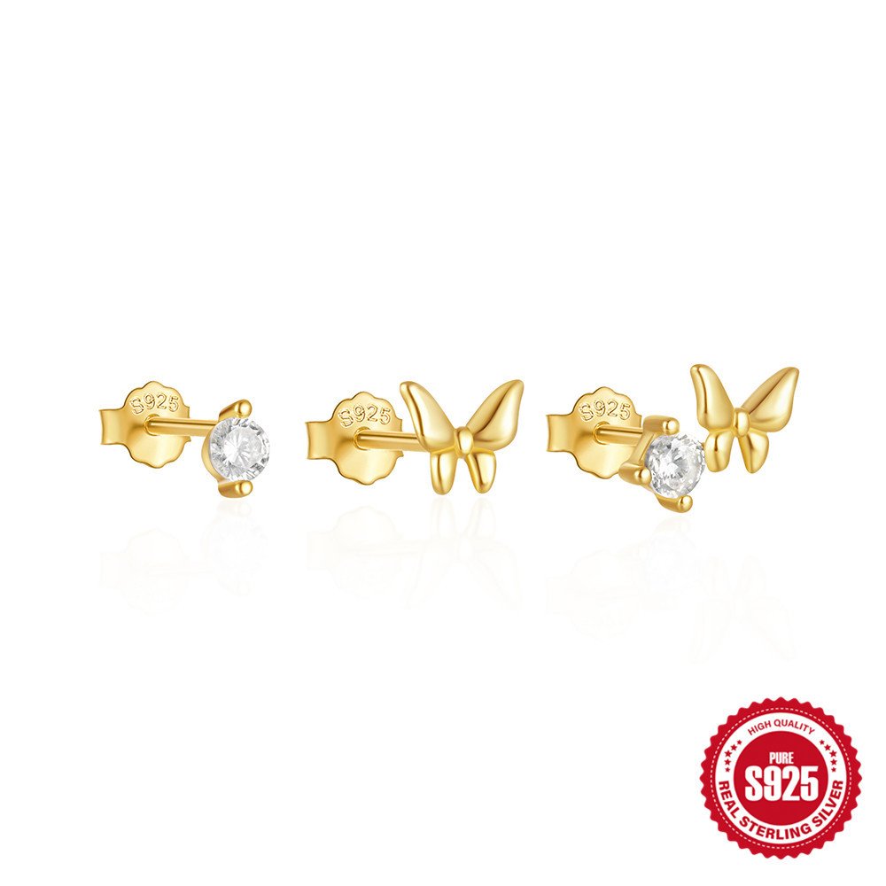 Women Luxury Sliver Earring Sets Butterfly Star 925 sterling silver pearl earring Jewelry Fine 2024