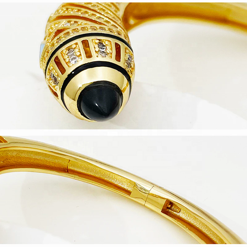 GZJPEI Luxury Women Bracelet Ring Set Dubai Gold Color Cuff Bangle Classic Earring Elegant Copper bracelet bague ensemble