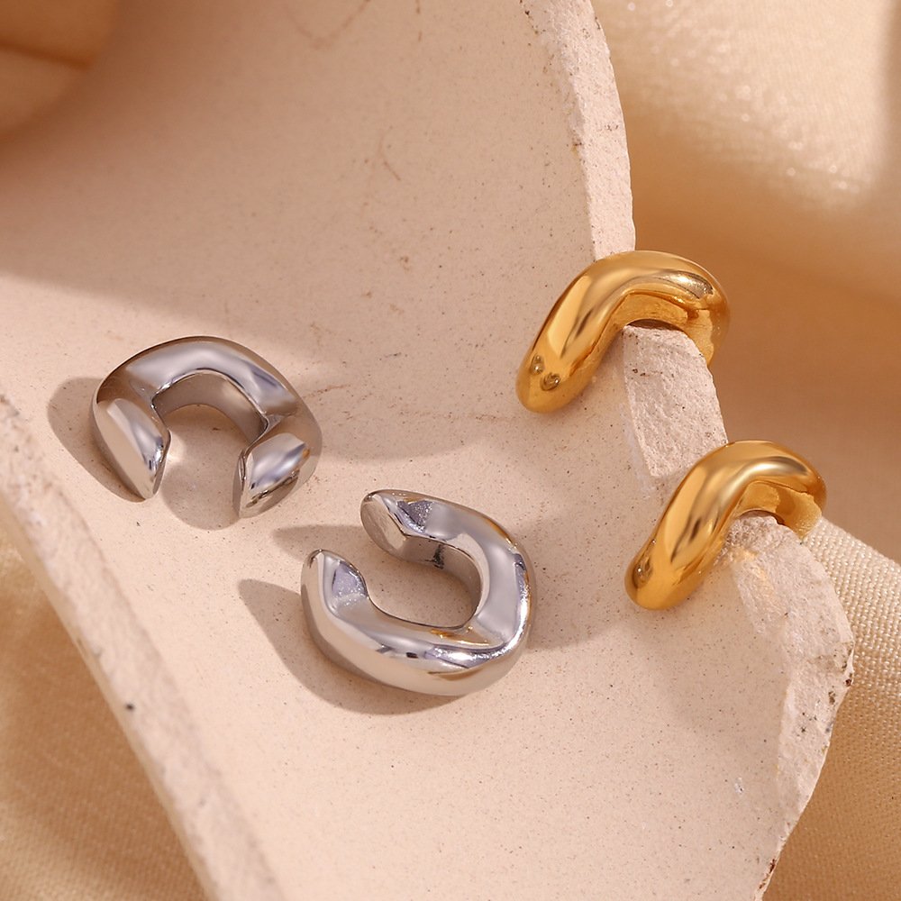 Cuff Earrings Stainless Steel Ear Cuffs Jewelry Women Pendientes De Moda Ear Cuff Acero Inoxidable Boucles D'oreilles Brincos