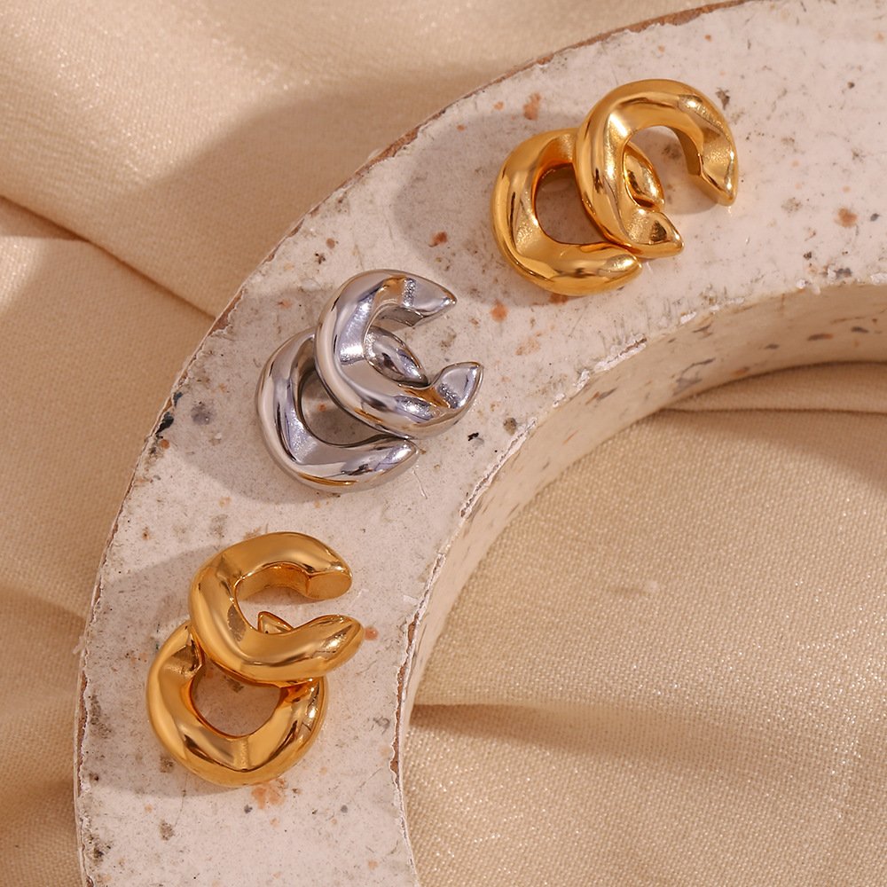 Cuff Earrings Stainless Steel Ear Cuffs Jewelry Women Pendientes De Moda Ear Cuff Acero Inoxidable Boucles D'oreilles Brincos
