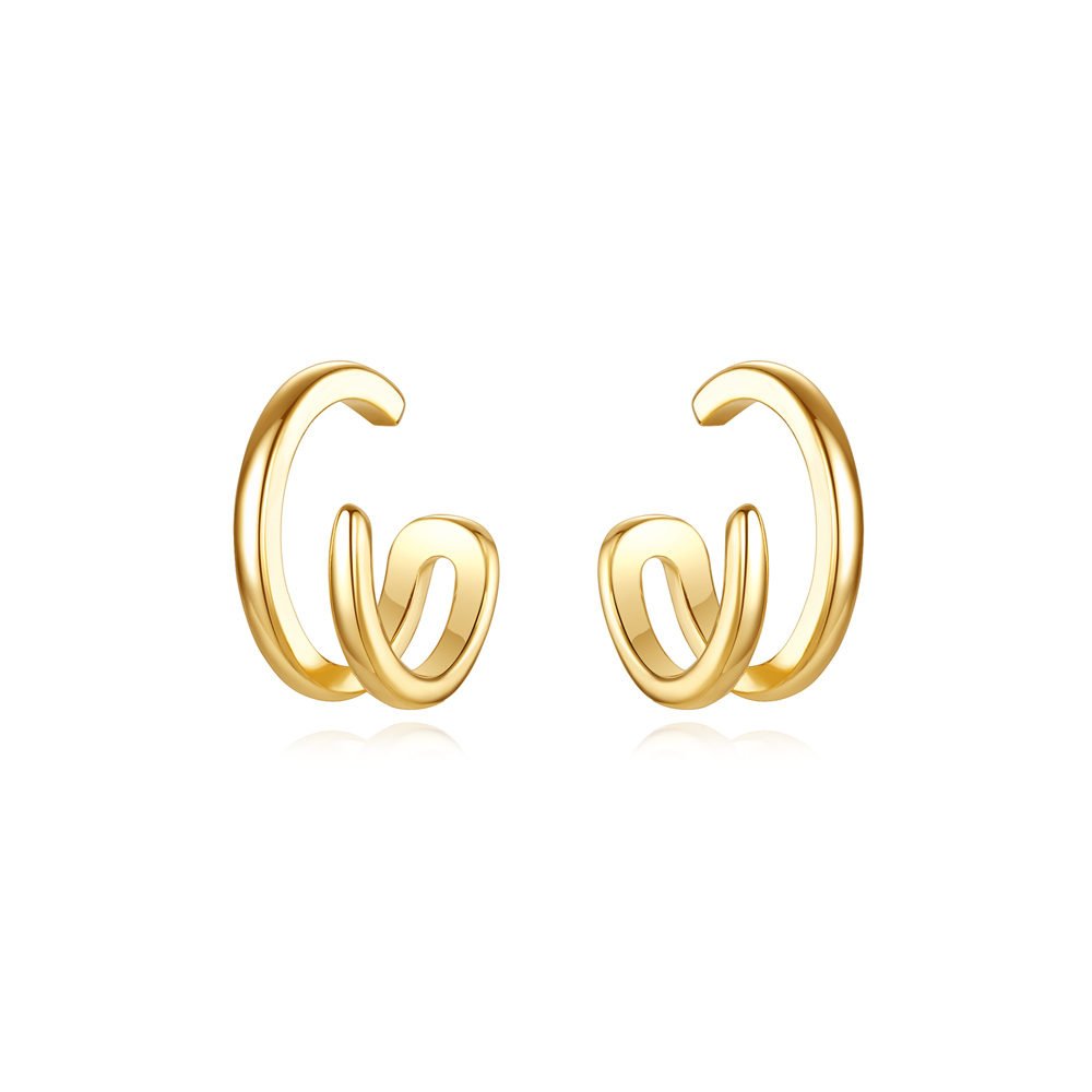 2024 New Trendy Fine Jewelry cuff earrings 925 sterling silver earring gold plated for women silver 925