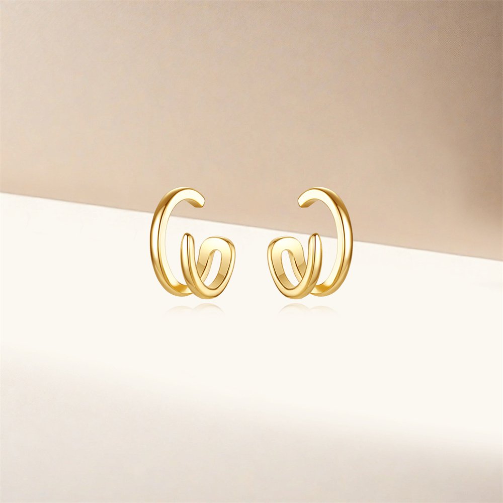 2024 New Trendy Fine Jewelry cuff earrings 925 sterling silver earring gold plated for women silver 925
