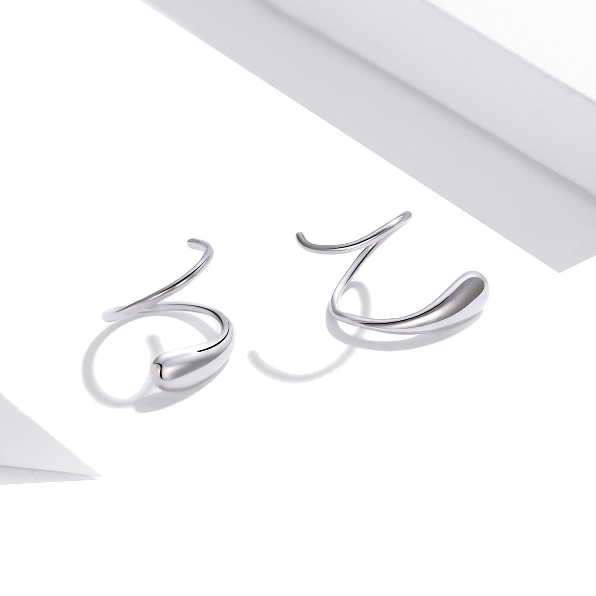 925 Sterling Silver Twist Earrings Minimalist Cuff Clip-on Ear Cilp Earrings for Women