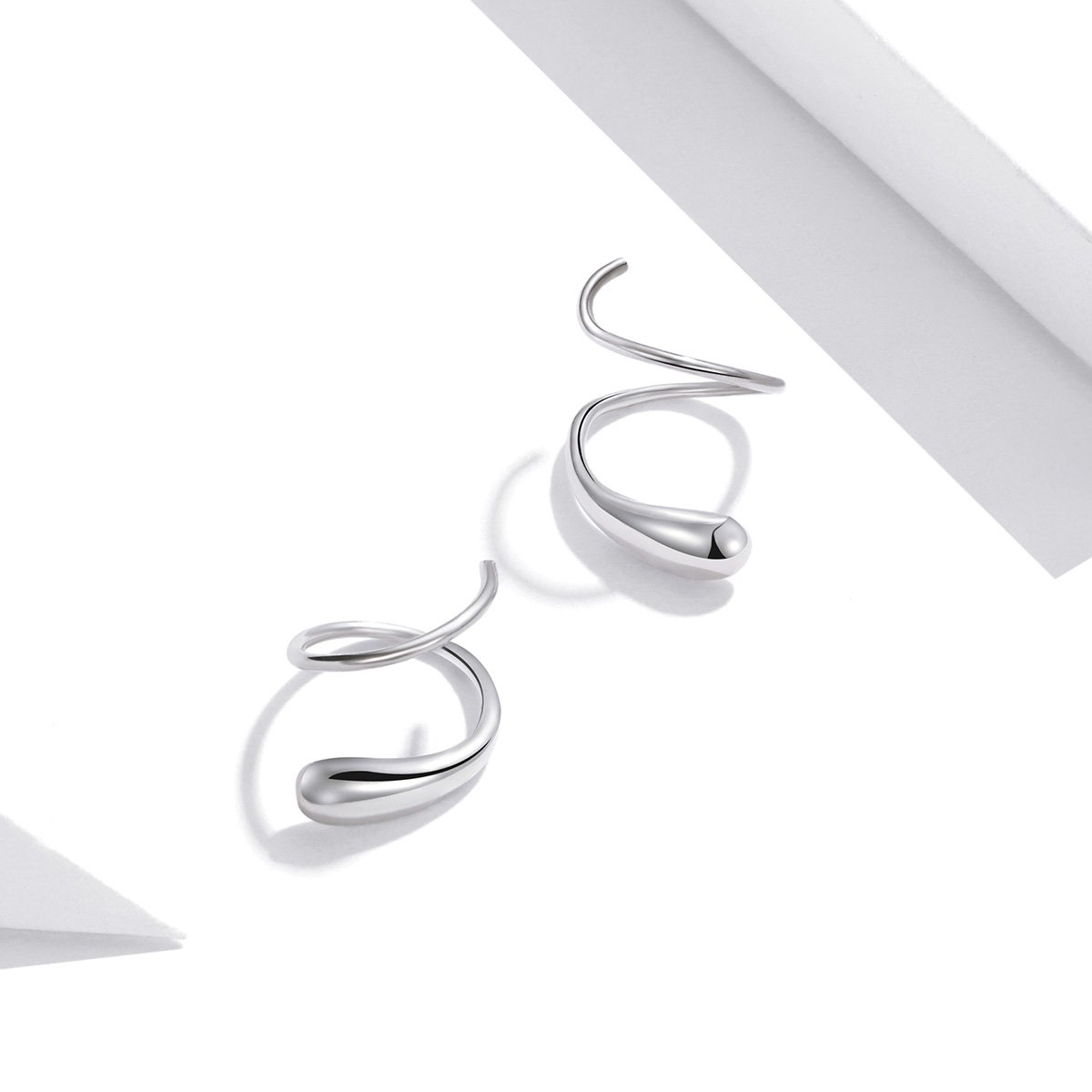 925 Sterling Silver Twist Earrings Minimalist Cuff Clip-on Ear Cilp Earrings for Women