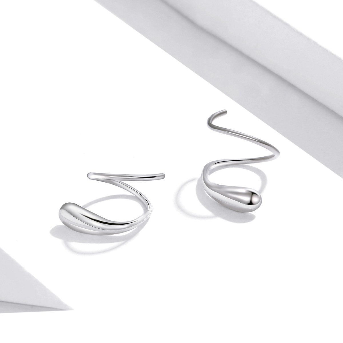 925 Sterling Silver Twist Earrings Minimalist Cuff Clip-on Ear Cilp Earrings for Women