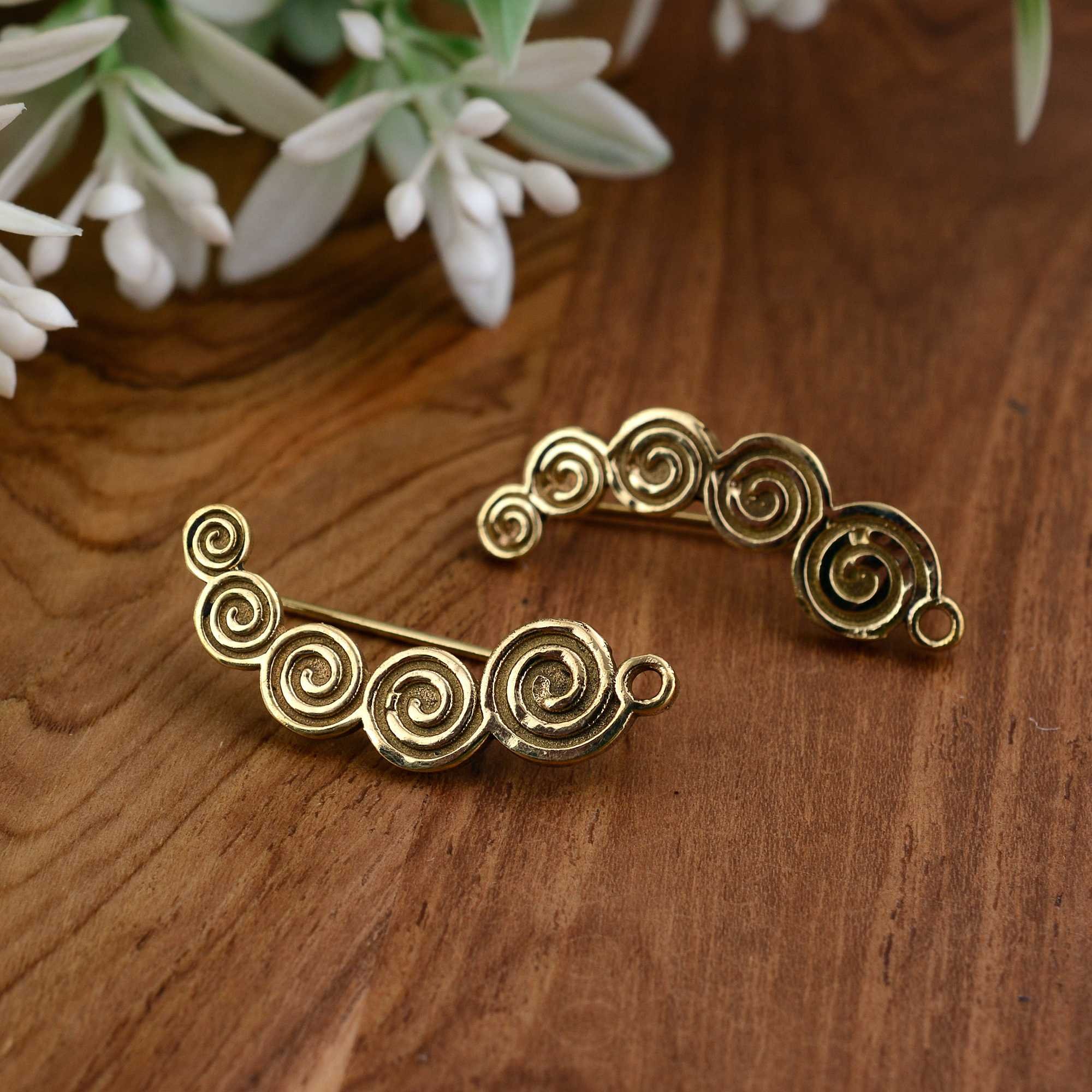 Wholesale Women Ear Climber Gold Plated Trendy Jewelry Popular Boho Curved Ear Climber Earring