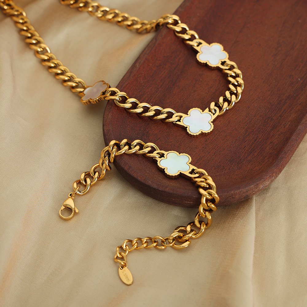 Designer jewelry 18K Gold plated Lucky Clover bracelet Necklace Earrings brand Van Cleef Bracelet jewelry